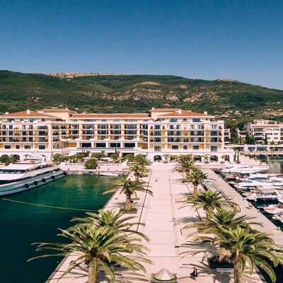 Luxury yachts and marina at Porto Montenegro in Tivat