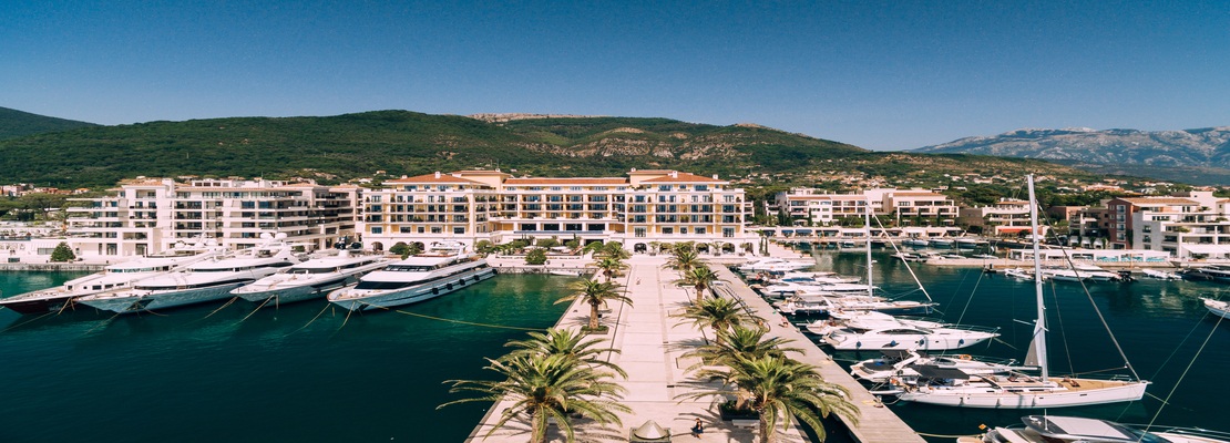 Luxury yachts and marina at Porto Montenegro in Tivat